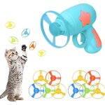 Kalanka - cat fetch jouets interactif volants pour chat avec 1 lanceur et 10 disques, ensembles de jouets ...