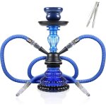 Kalanka - chicha set, 2 tuyau fume narguil ensemble complet en verre foyer bleu vase de qualit 28cm ...