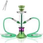 Kalanka - chicha set, 2 tuyau fume narguil ensemble complet en verre foyer bleu vase de qualit 28cm ...