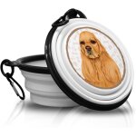 Kalanka - cocker spaniel - gamelle pliable portable avec mousqueton pour les dplacements - gamelle pour ...