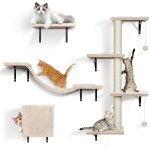 Kalanka - etagères murales pour chat, d'escalade pour chat avec balle, mural stable, arbre a 4 en 1 avec ... Kalanka - etagères murales pour chat, d'escalade pour chat avec balle, mural stable, arbre a 4 en 1 avec ...