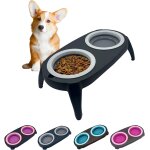 Kalanka - gamelle chien surelevee, 2 en 1 gamelle anti eclaboussure chien et gamelle anti glouton chat ...