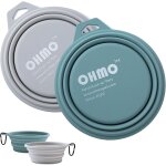 Kalanka - gamelle pliable pour chien, (lot de 2, 400ml, bleu clair et cendr) bols en silicone de qualit ...