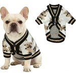 Kalanka - gilet pour chien et chat, pull classique imprim� ours, marron habillement d'hiver doux et chaud, ...