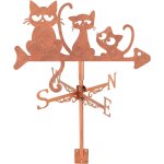 Kalanka - girouette en forme de chat de dessin animé trois chats indicateur de direction du vent en métal ... Kalanka - girouette en forme de chat de dessin animé trois chats indicateur de direction du vent en métal ...