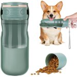 Kalanka - gourde chien 350ml avec 78g rcipient de nourriture, portable bouteille d'eau pour dogs, pliable ...