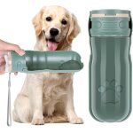 Kalanka - gourde chien 520ml, bouteille d'eau pour chien, 180 pliable, filtre a charbon actif, distributeur ...