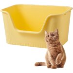 Kalanka - grand bac a ordures pour chat avec ct haut - profondeur xl - bac a ordures bas - anti - dversemen ...