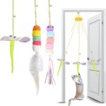 Kalanka - jouets pour chats suspendus, 3pcs color�s jouet chat avec herbe a chat, corde elastique jouet ...