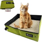 Kalanka - liti�re pour chat pliable portable, bac liti�re voyage imperm�able, toilette portable, liti�re ...