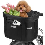 Kalanka - panier avant de vlo, panier vlo chien mit cadre en alliage d'aluminium, amovible vlo guidon ...
