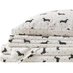 Kalanka - parure de lit 3 pièces en flanelle de coton respirante, chaude a poches profondes avec taie ... Kalanka - parure de lit 3 pièces en flanelle de coton respirante, chaude a poches profondes avec taie ...