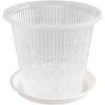 Kalanka - pot a orchidée en plastique transparent pour surveiller la croissance (160 mm) Kalanka - pot a orchidée en plastique transparent pour surveiller la croissance (160 mm)
