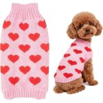 Kalanka - pull chien petite taille coeur saint - valentin pull chien rose pull - overs pour chiens chaud ...