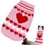 Kalanka - pull en tricot pour chats, v�tements de chat d'hiver avec amour, pull pour chat hiver, pull ...