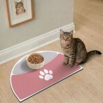 Kalanka - tapis gamelle chat, 51x30, 5 cm tapis gamelle chien absorbant pour petits animaux, demi - cercle ...