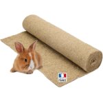 Kalanka - tapis litire chanvre pour rongeurs 50 cm x 2 m - pour lapins, cochon d'inde. . , naturel