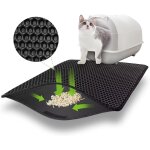 Kalanka - tapis litiere chat 60x45 cm avec velcro, double couche tapis de litire pour chat conception ...