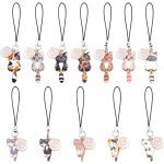 Kalcx - 12 pièces 12 styles chaîne de breloques en alliage emaillé, breloques pour téléphone portable ... Kalcx - 12 pièces 12 styles chaîne de breloques en alliage emaillé, breloques pour téléphone portable ...