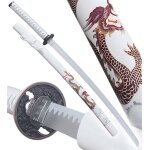 Katana en bois dragon epee decoration sabre replique katana japonais white edition
