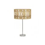 Katerina lampe de table haute 1xe27 nickel / bois clair 61x30x30 cm