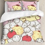 Kawaii pompompurin rose couette enfants mignon dessin anime chiens couette ensemble pour gar�ons filles ...