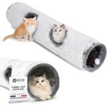 Kawoq - tunnel chat ¿ tunnel pour chat xxl ¿ jouet intractif pour interieur ¿ en peluche douce ¿ ...