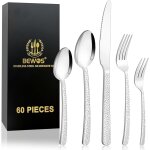 Kgabery - couverts 60 pices pour 12 personnes, couverts de table en acier inoxydable, set couverts de ...
