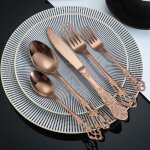 Kgabery - ensemble de couverts (lot de 5) comprenant un couteau a steak / une fourchette / une cuillre, ...