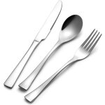 Kgabery - set de couverts de table en titane 3 pices, service de table mnagre comprenant cuillre, ...