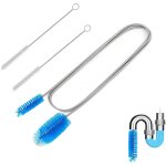 Kit brosse de nettoyage de canalisations avec double t�te (2 m) + 2 brosses de tuyau (20 cm) ¿ brosse ...