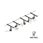 Kit cable set sheela 5 spots gu5, 3 10w 60va 5m paulmann noir mat