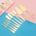 Kit de couteaux a gâteau en acier inoxydable doré, spatule a gâteau, fourchettes a dessert, ensemble ... Kit de couteaux a gâteau en acier inoxydable doré, spatule a gâteau, fourchettes a dessert, ensemble ...
