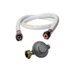 Kit detendeur 28 mbar vissable gaz butane + tuyau gaz flexible 2 m  embouts vissables chauffages cuisinires ...