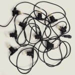 Kit guirlande lumineuse ext�rieure ip44 10m noir + 10 ampoules filaments led b22 2w g45 blanc chaud 3000k ...