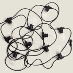 Kit guirlande lumineuse ext�rieure ip44 10m noire + 10 ampoules filament led b22 2w a60 blanc chaud 3000k ...