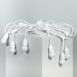 Kit guirlande waterproof 5. 5m blanche + 8 ampoules led e27 g45 3w de couleurs blanc