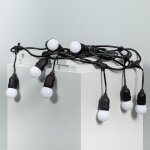 Kit guirlande waterproof 5. 5m noire + 8 ampoules led e27 g45 3w de couleurs blanc