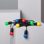 Kit guirlande waterproof 5. 5m noire + 8 ampoules led e27 g45 3w de couleurs multicolore