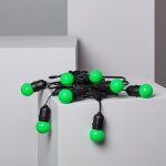 Kit guirlande waterproof 5. 5m noire + 8 ampoules led e27 g45 3w de couleurs vert