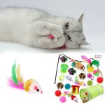 Kit de jouets pour animaux de compagnie, 21 pi�ces, tunnel, chaton, souris, boule, plumes, en vrac, jouet ...