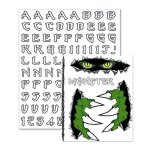 Kit de lettres et chiffres adh�sifs monster avec d�corations