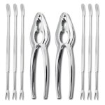Kit d'outils pour fruits de mer, ensemble de 8 pi�ces de craquelures de jambes de crabe et fourchettes ...