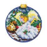 Kit point de croix canevas plastique andriana  boules de no�l. ange  8x8 cm