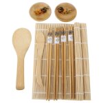Kit de prparation de sushi, tapis de bambou pour sushi, baguettes, epandeur de riz, plats a sauce et ...