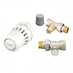 Kit thermostatique complet tte + corps ra - fn 15 droit + coude de rglage - react? danfoss