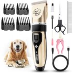 Kit de toilettage pour chien, rechargeable sans fil et sans fil pour animaux domestiques, kit de tondeuse ...