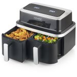 Kitchen chef - friteuse sans huile double 2600w noir kcpfr84 - airduo