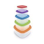 Kitchencook - ktup5c - multicolore - set 5 bo�tes de conservation - empilables - sans bpa