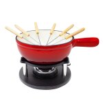 Klarstein holsten service a fondue en fonte - pot emaill 1, 5 litre - 6 fourchettes - compatible avec ...